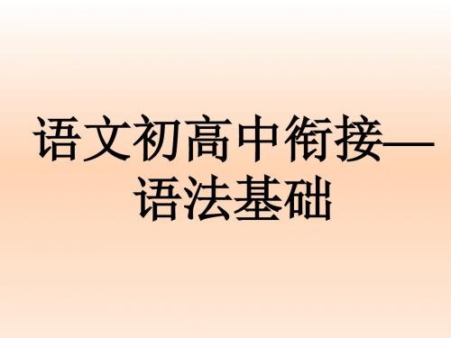 语文初高中衔接语法基础素材