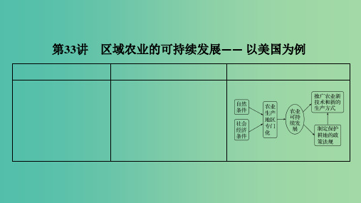 2019版高考地理大一轮复习 第十单元 区域可持续发展 第33讲 区域农业的可持续发展—— 以美国为