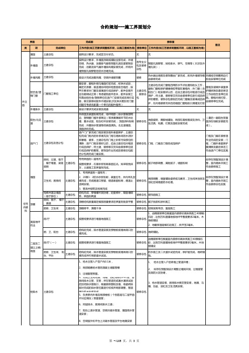 合约规划—施工界面划分