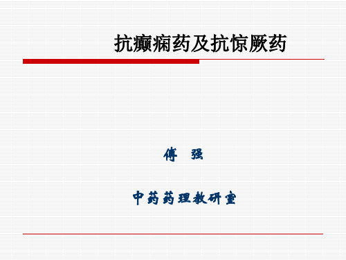 抗癫痫药及抗惊厥药2013年最新中国药科大学药理学课件