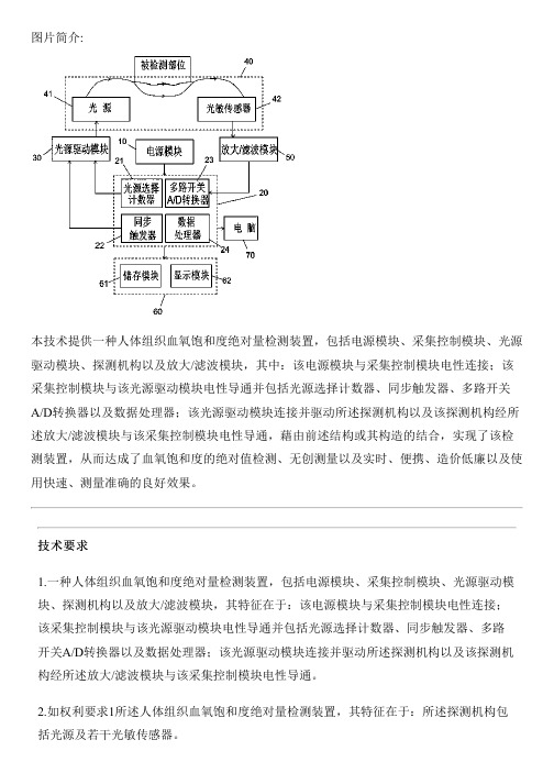 人体组织血氧饱和度绝对量检测设备及其方法的制作方法