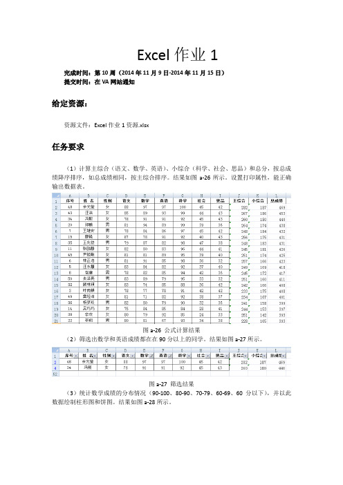 Excel作业1