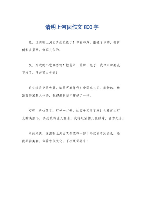 清明上河园作文800字