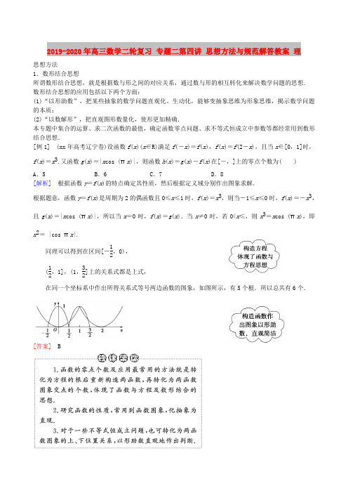 2019-2020年高三数学二轮复习 专题二第四讲 思想方法与规范解答教案 理