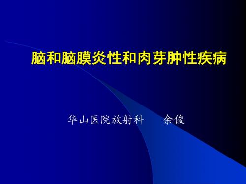 脑和脑膜炎性和肉芽肿性疾病