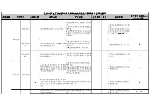 企业安全生产标准化三级评定标准