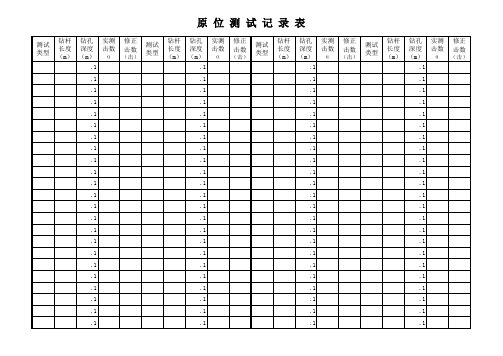 野外钻探+动探记录表