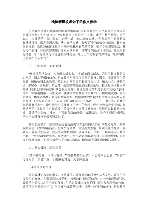 浅谈新课改理念下的作文教学