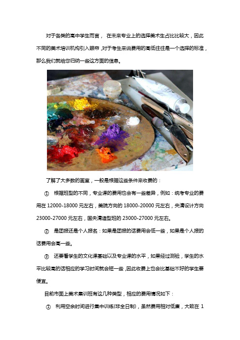 参加美术高考集训需要多少钱