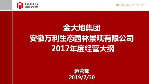 金大地商管2016年下半年经营大纲(定稿)