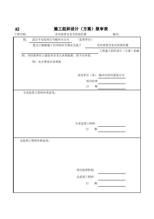 施工组织主设计(方案)报审表