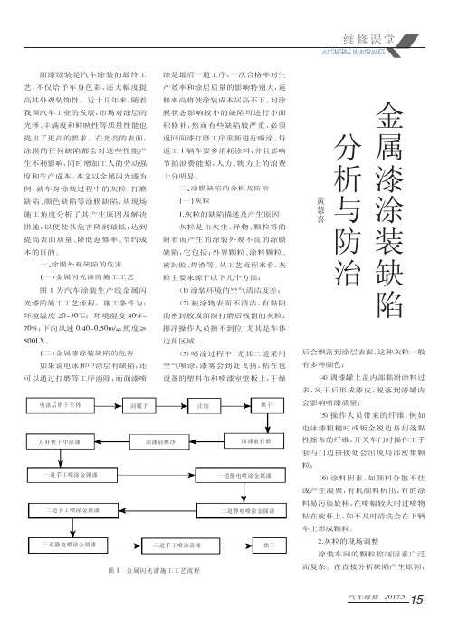 金属漆涂装缺陷分析与防治