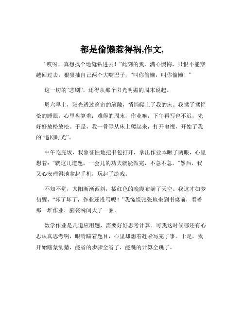 都是偷懒惹得祸,作文,