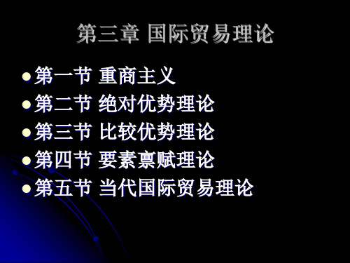《国际贸易》第三章 第五节 当代国际贸易理论