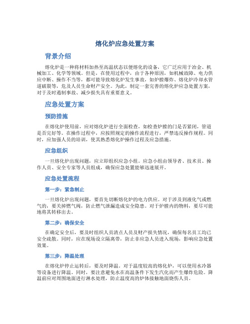 熔化炉应急处置方案