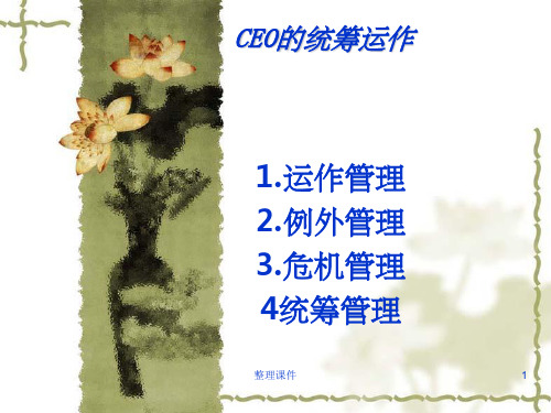 CEO的统筹运作经典讲义