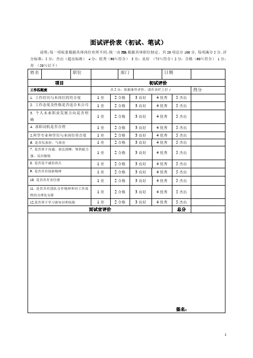 九型人格测试题(含答题卡)