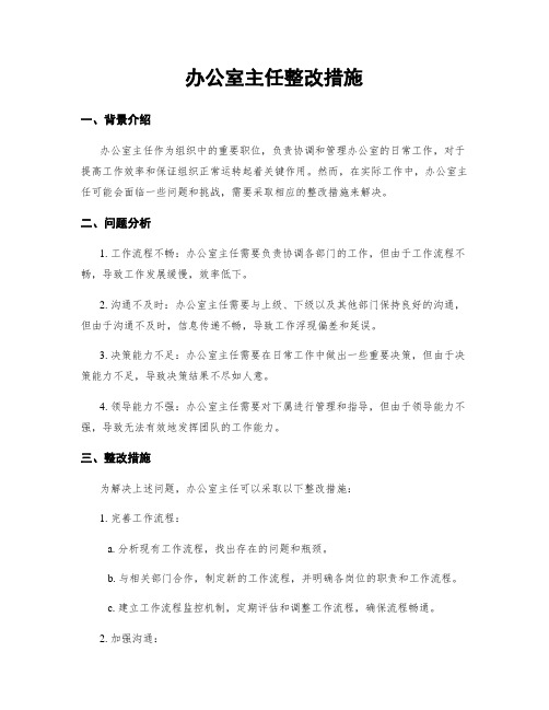 办公室主任整改措施