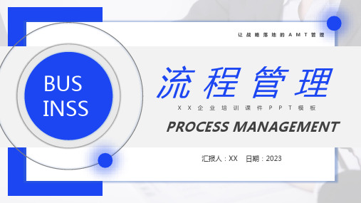 蓝色商务企业流程管理PPT模板