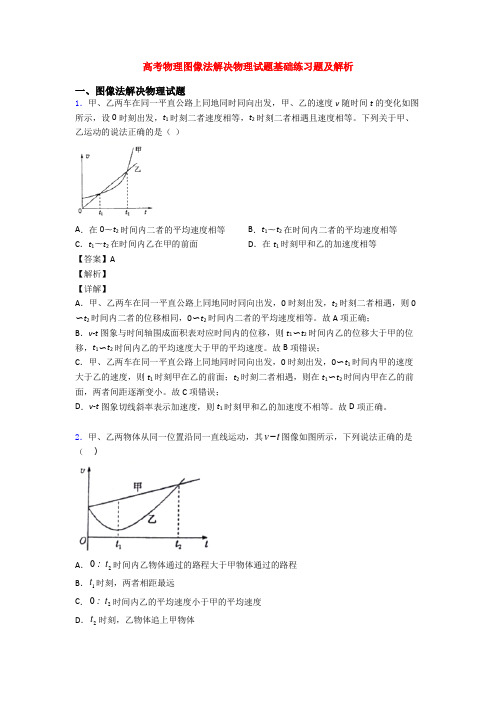 高考物理图像法解决物理试题基础练习题及解析