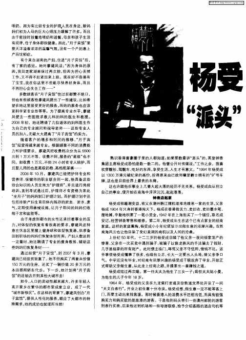 杨受成 “派头”十足的掌门人