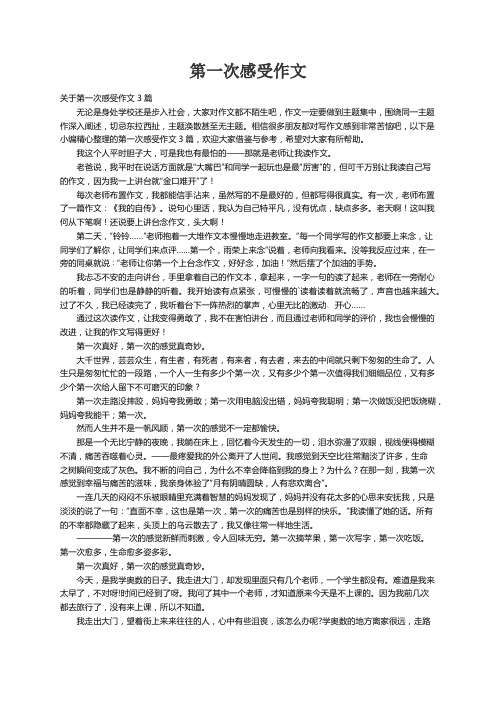 关于第一次感受作文3篇