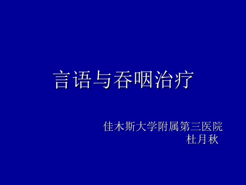 言语和吞咽治疗