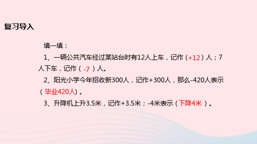 六年级数学下册1负数直线上的负数课件新人教版