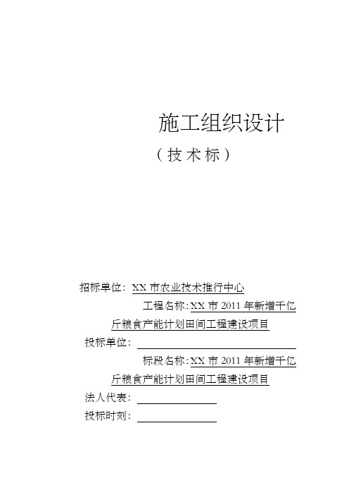 新增千亿斤粮食产能计划田间工程建设项目施工组织设计