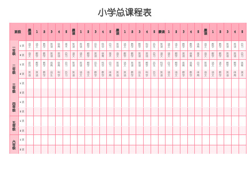 小学总课程表