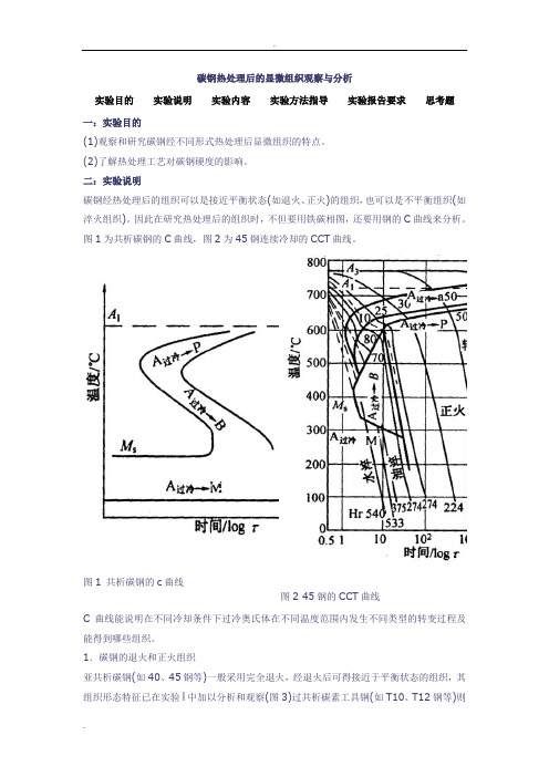 碳钢热处理后的显微组织观察与分析