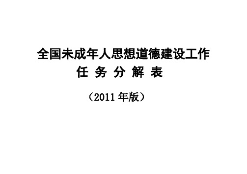 全国未成年人思想道德建设工作任务分解表.doc