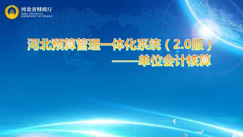 河北预算管理一体化系统(2.0版)单位会计核算