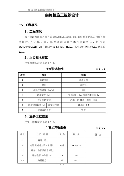 隧道实施性施工组织设计方案