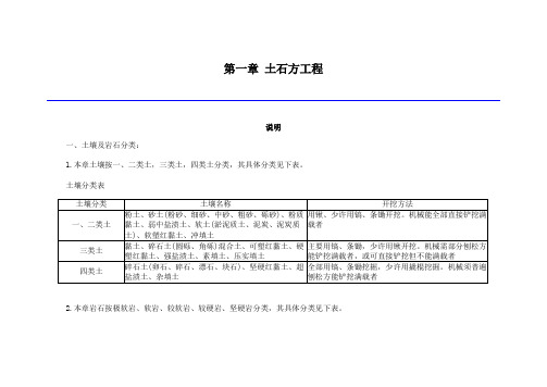 《吉林省建筑工程计价定额》(JLJD-JZ-2019) (14)第一章 土石方工程