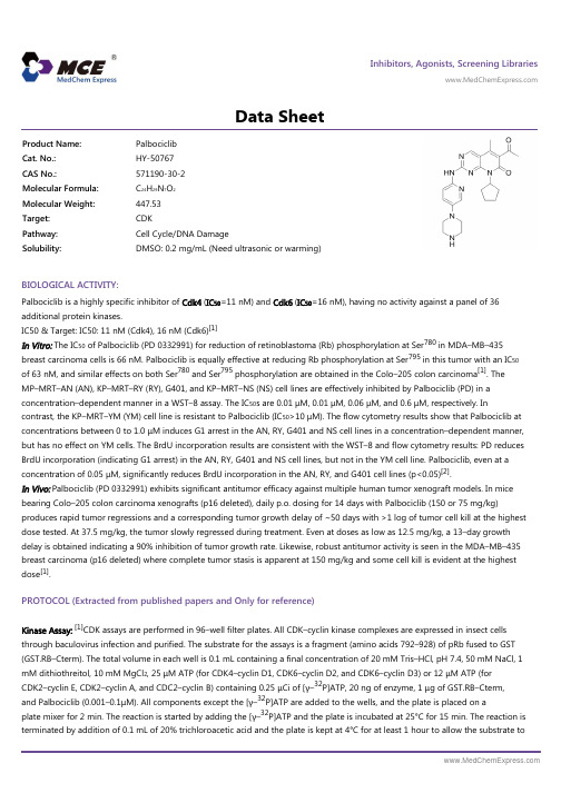 Palbociclib_DataSheet_MedChemExpress