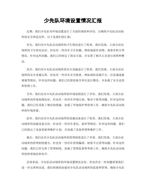 少先队环境设置情况汇报