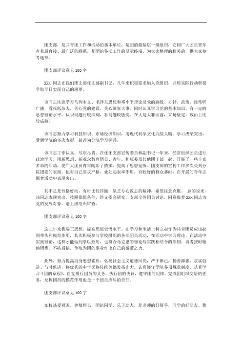 2020年团支部评议意见100字.doc