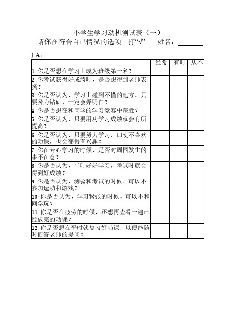 学习动机诊断量表MAAT-周步成