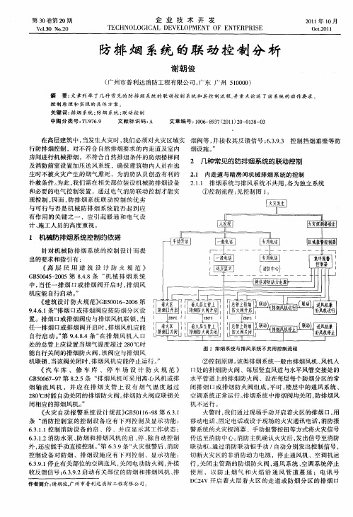 防排烟系统的联动控制分析