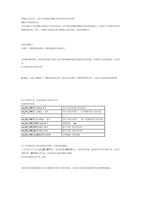 西门子螺距误差补偿