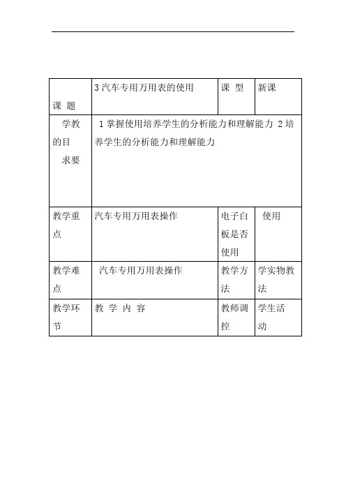 汽车专用万用表的使用1