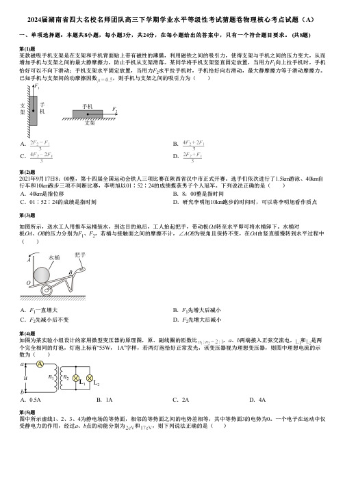 2024届湖南省四大名校名师团队高三下学期学业水平等级性考试猜题卷物理核心考点试题(A)