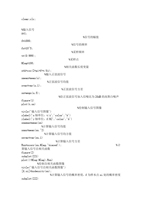 (完整word版)完整的维纳滤波器Matlab源程序