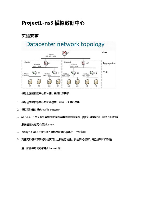 高级计算机网络实验报告 ns3模拟数据中心