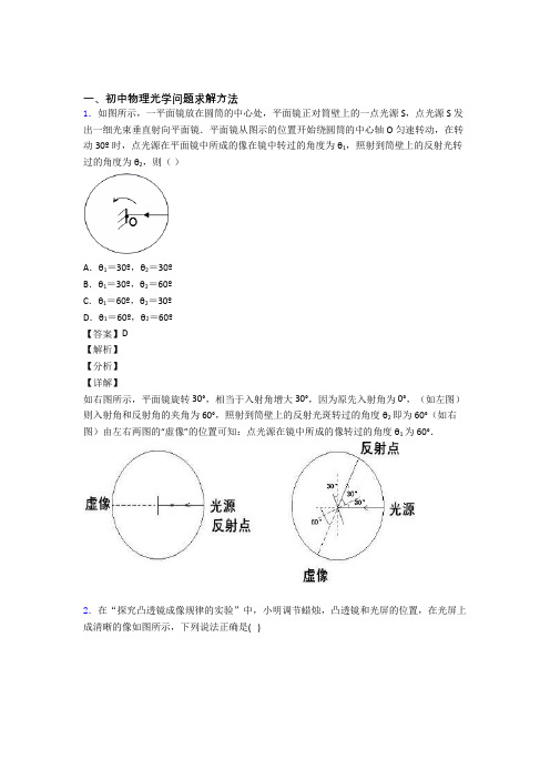 中考物理光学问题求解方法-经典压轴题附答案解析