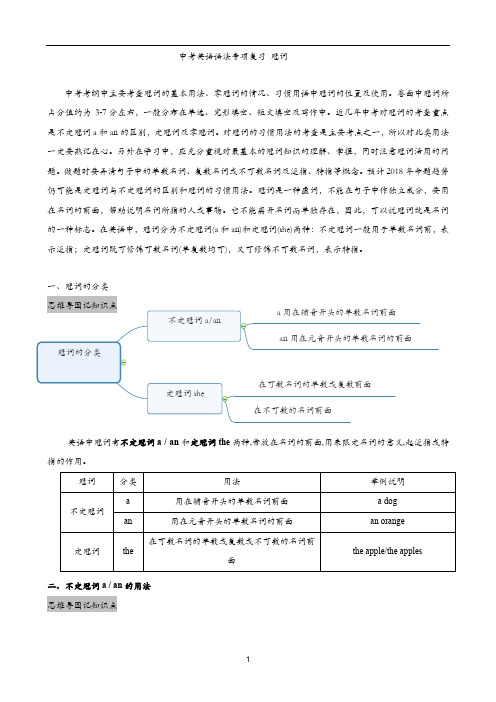 中考英语语法专项复习讲解及训练 冠词(含答案)