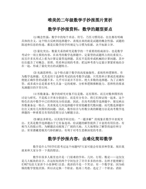 唯美的二年级数学手抄报图片