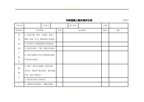 市政工程评分表