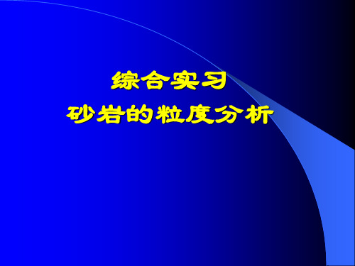 综合实习 砂岩的粒度分析